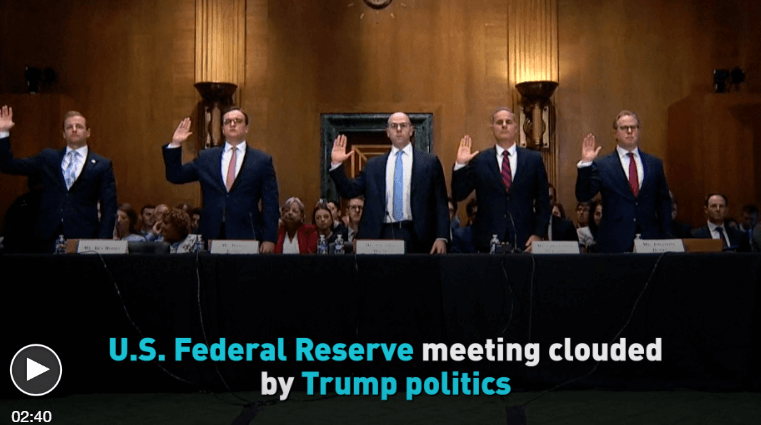 U.S. Federal Reserve meeting clouded by Trump politics Text:
